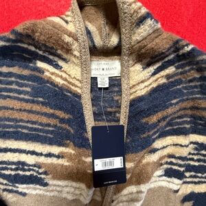 Lucky Brand Women’s Blue and Brown Sweater Jacket
